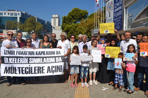 İzmirde mülteciler için eylem