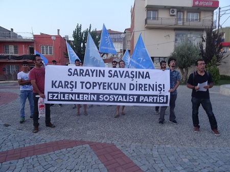 İzmirde operasyonlar protesto edildi