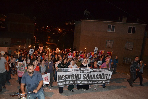 Güzeltepe mahallesi protesto yürüyüşü