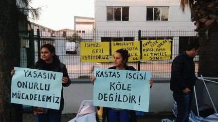 İzmirde iki kadın işçi direnişe başladı