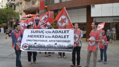 İzmirde Suruç için basın açıklması