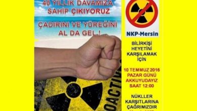 NKP Mersinden nükleere karşı eylem çağrısı