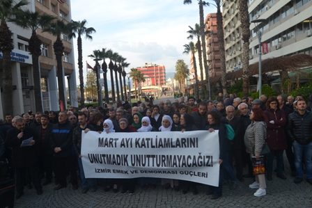 İzmir27de mart ayı katliamları protesto